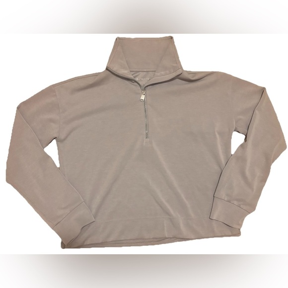 Athleta Seasoft 1/4 Quarter Zip Gray Sweatshirt Size SP - Picture 4 of 7
